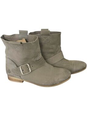Bullboxer Grey Leather Slouch Buckle Ankle Boot (40)